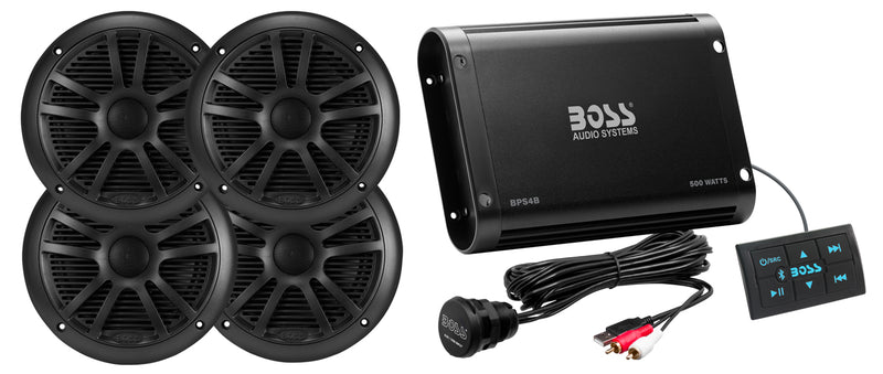 Boss Audio Systems 4-Channel Bluetooth Amp and Speaker Kit