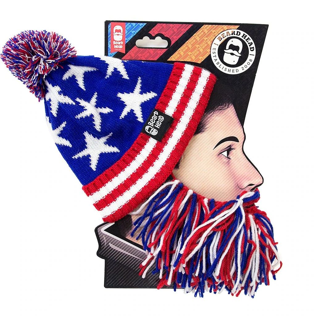 Beard Head Barbarian Patriot Bearded Face Mask & Hat