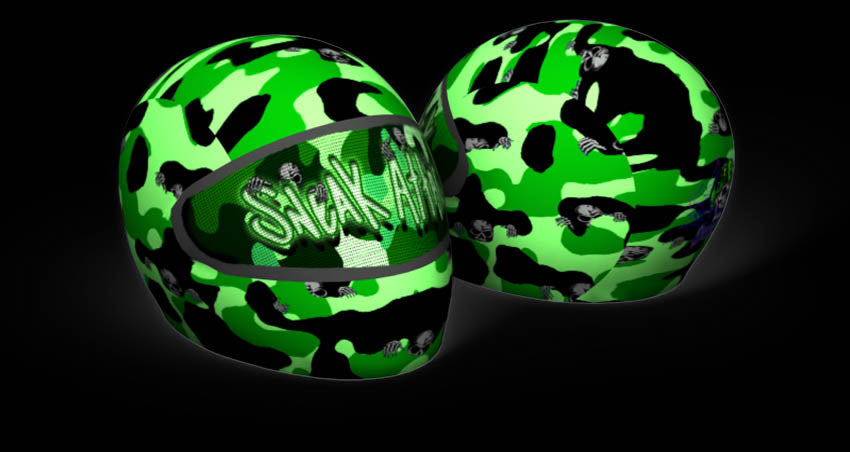 Skullskins Green Camo Full Face Motorcycle Helmet Cover