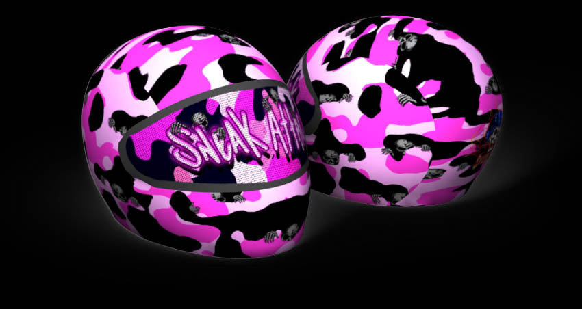 Skullskins Pink Camo Full Face Motorcycle Helmet Cover