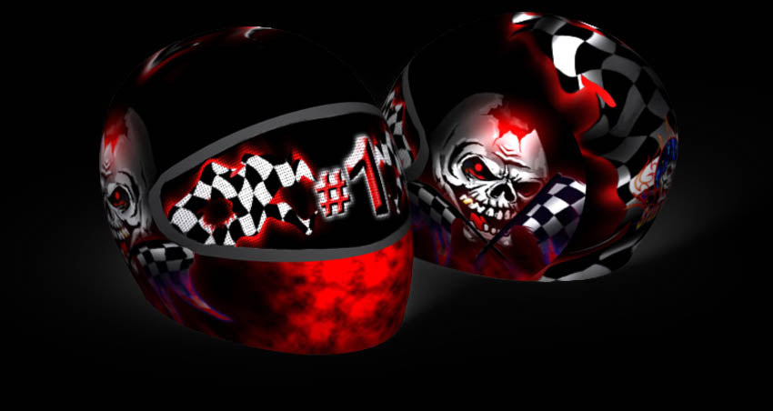 Skullskins Checkered Flags Full Face Motorcycle Helmet Cover