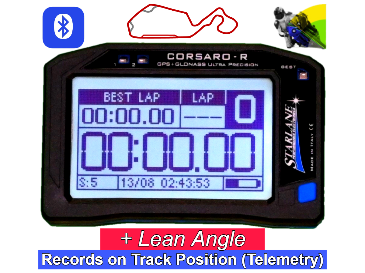 Starlane Corsaro-R Position Logger & Lean Angle GPS Motorcycle Lap Timer