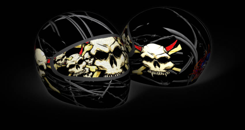 Skullskins Skull Crossbones Full Face Motorcycle Helmet Cover