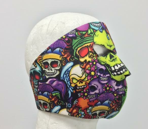 Color Skulls Protective Neoprene Full Face Ski Mask