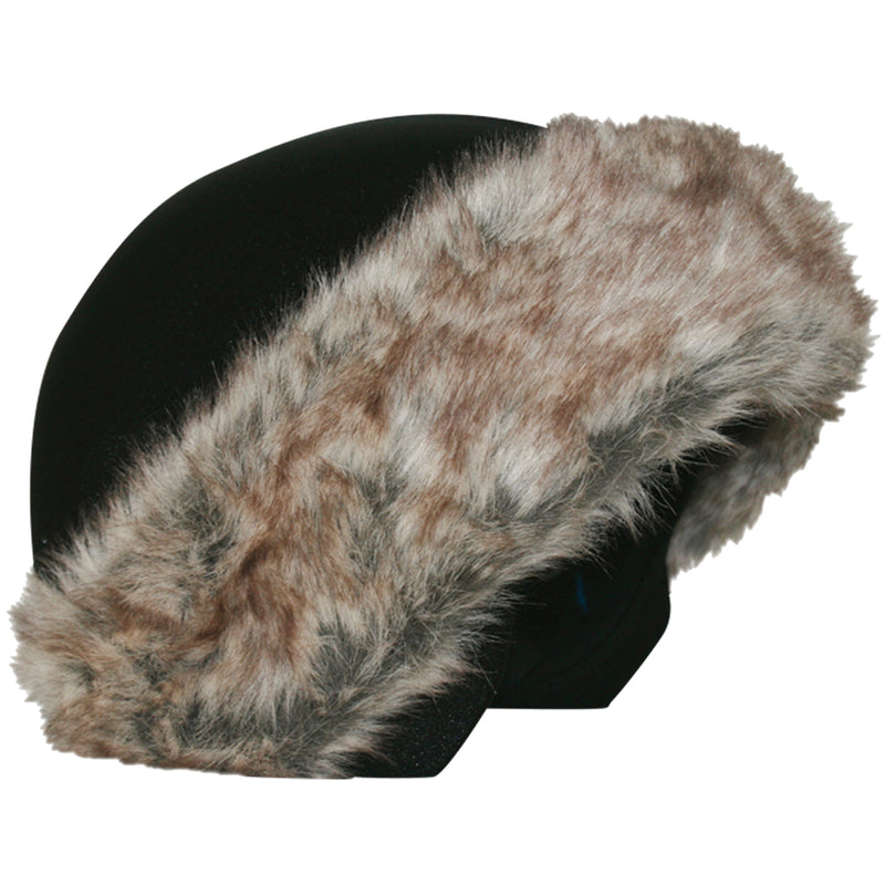 Coolcasc Black with Brown Fur Helmet Cover