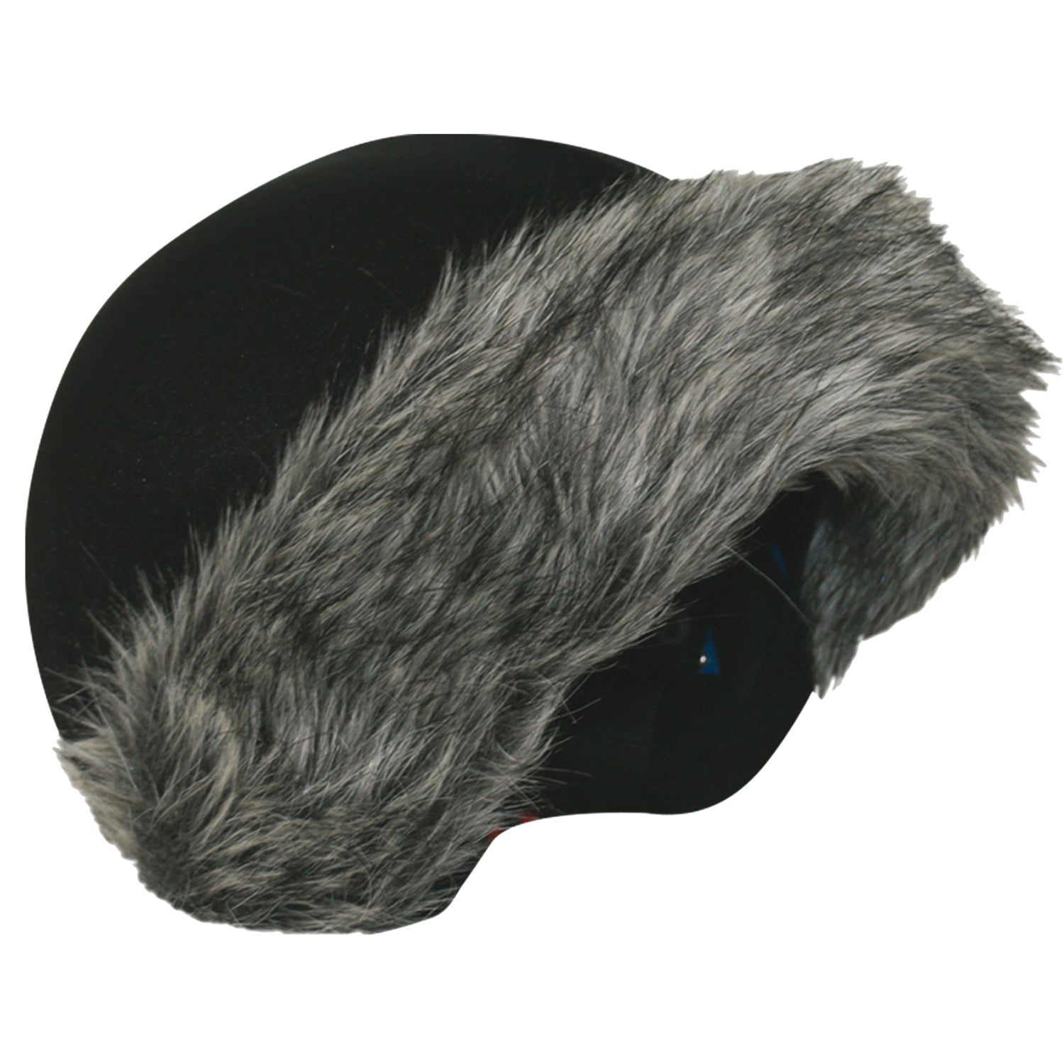 Coolcasc Black with Grey Fur Helmet Cover