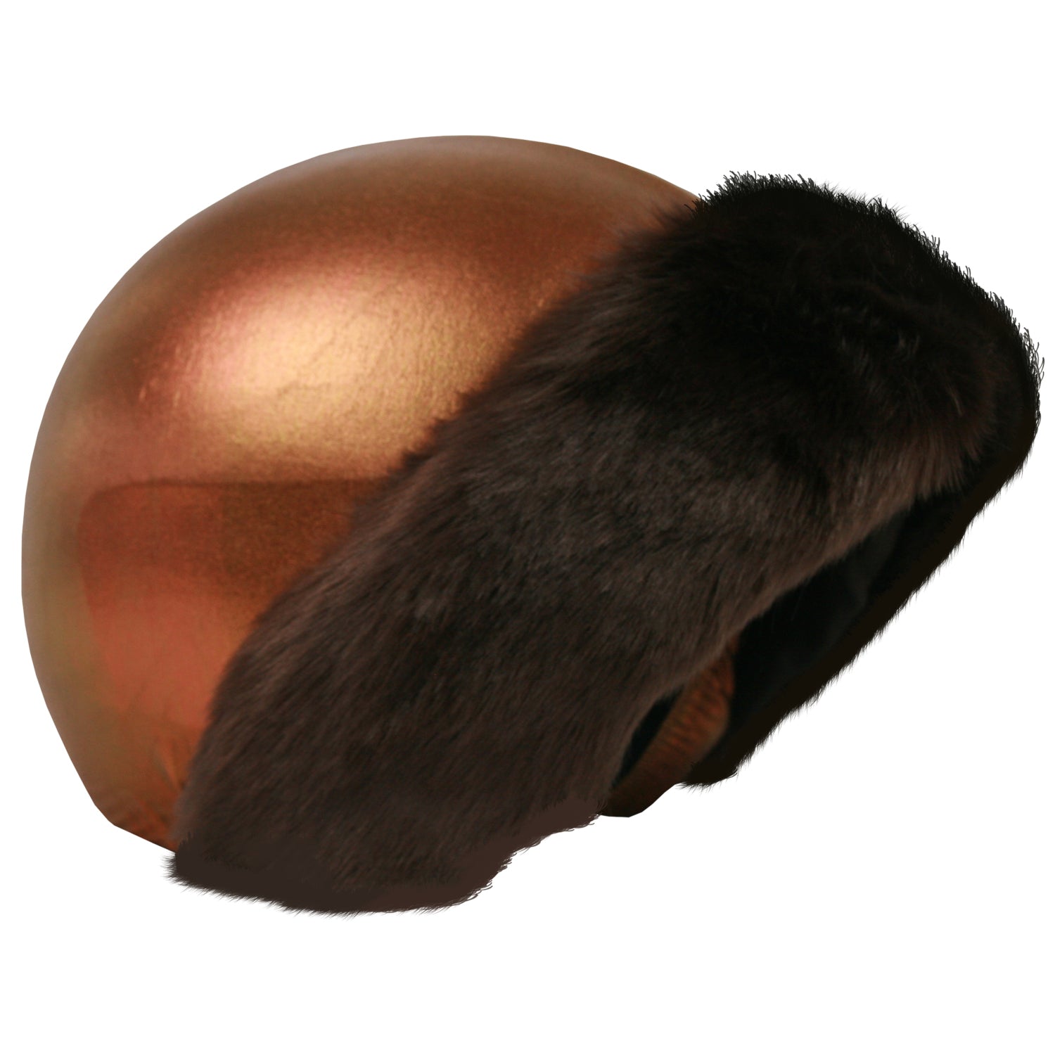 Coolcasc Bronze with Brown Fur Helmet Cover