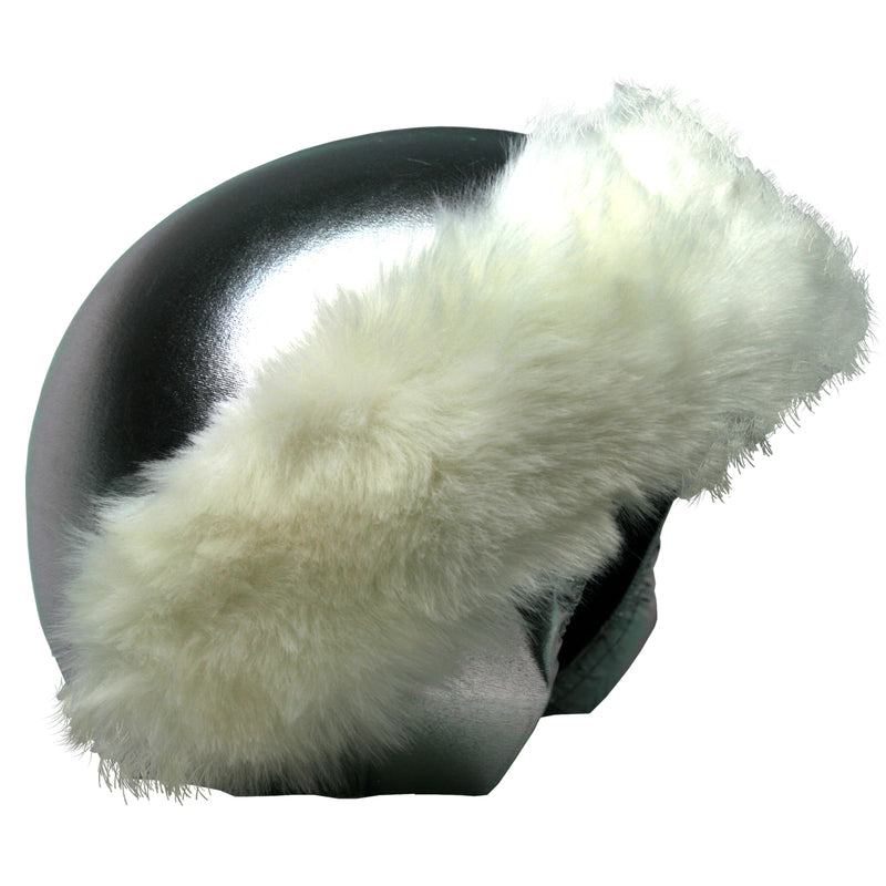 Coolcasc Silver with White Fur Helmet Cover
