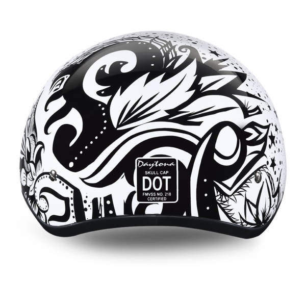 Daytona Lovesee D.O.T.  Skull Cap Half Motorcycle Helmet (2XS-2XL)