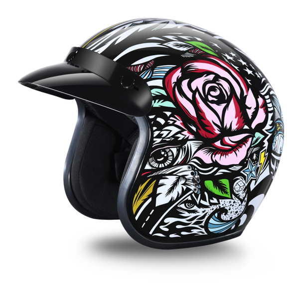 Daytona Cruiser Tribal D.O.T.  Open Face Motorcycle Helmet (XS-2XL)