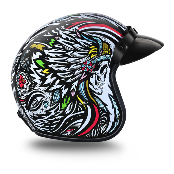 full face motorcycle helmets cruiser Daytona Cruiser Tribal D.O.T. Open Face Motorcycle Helmet (XS-2XL)