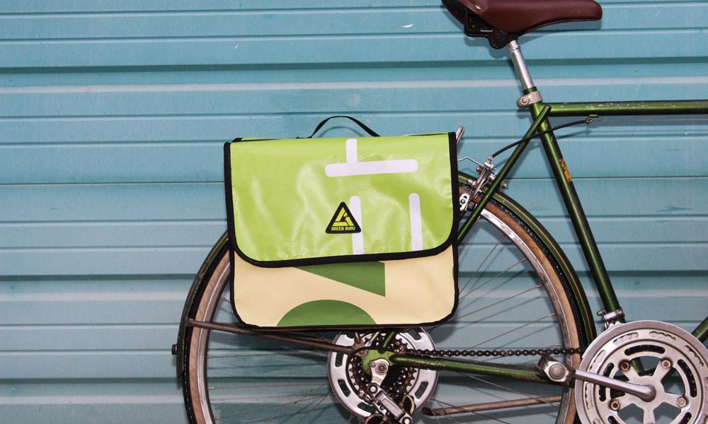 Green Guru Double Dutch Dual Everybike 22L Upcycled Materials Bicycle Pannier