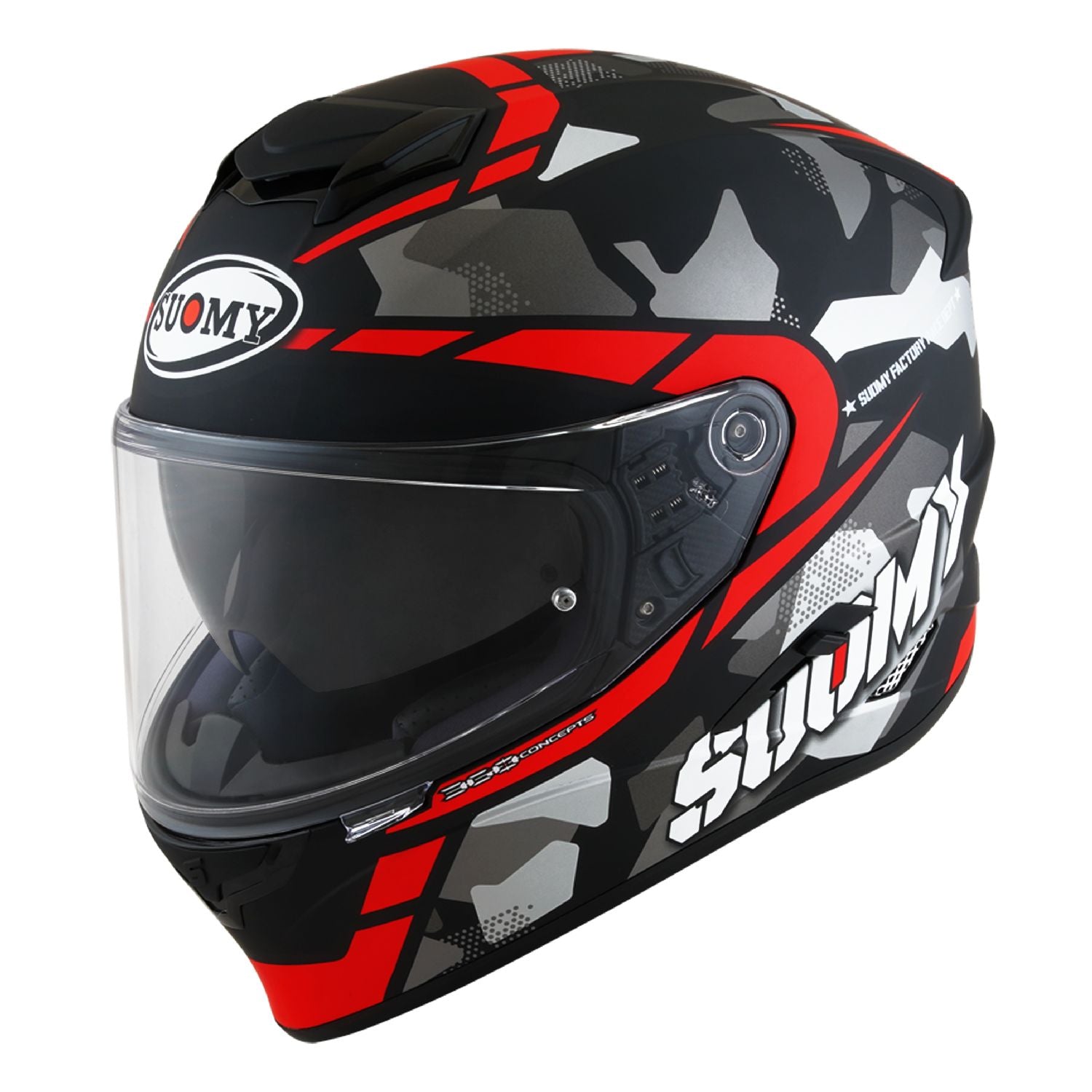 Suomy Stellar Race Squad Matt Red Full Face Motorcycle Helmet (XS - 2XL)