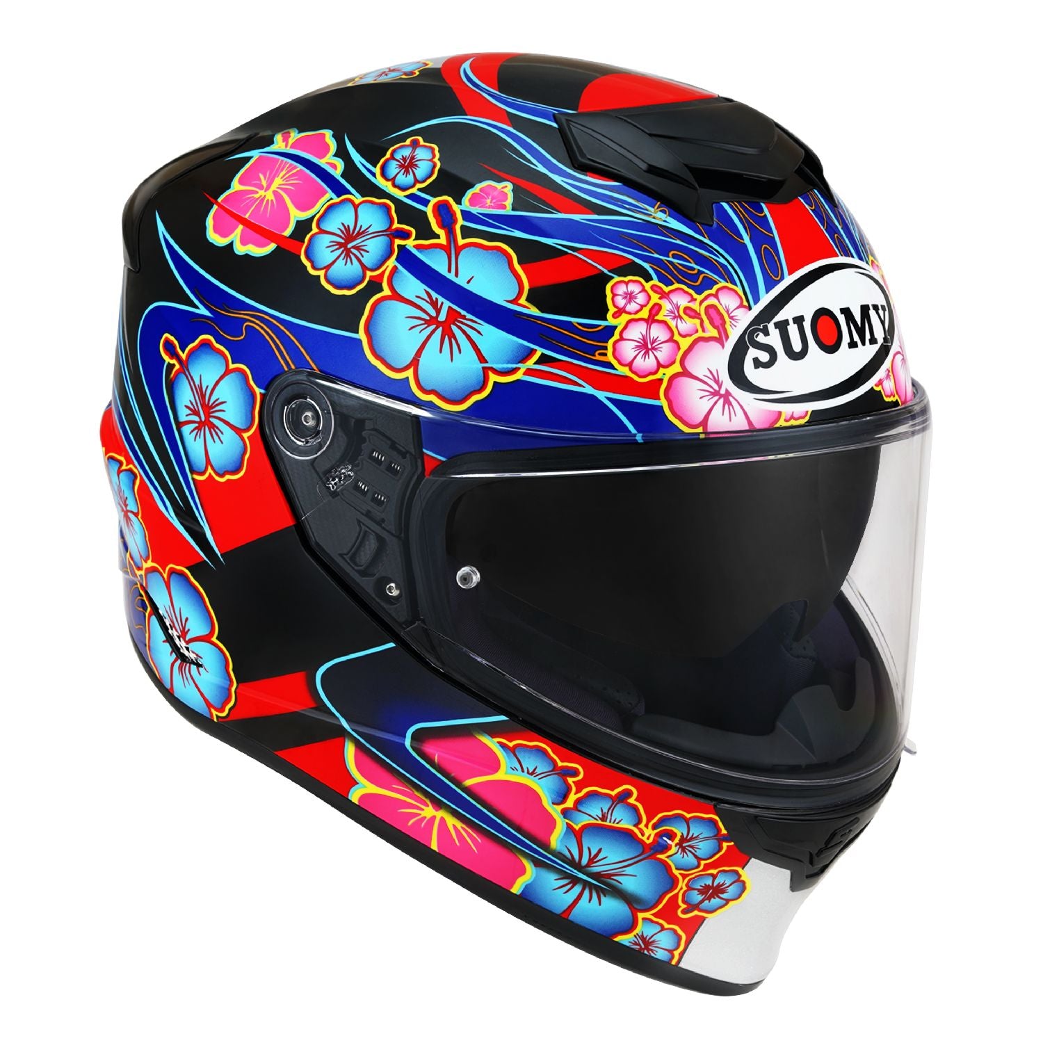 flower motorcycle helmet Suomy Stellar Flower Black Base Full Face Motorcycle Helmet (XS