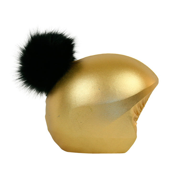 Coolcasc Gold Black Pon Pon Helmet Cover
