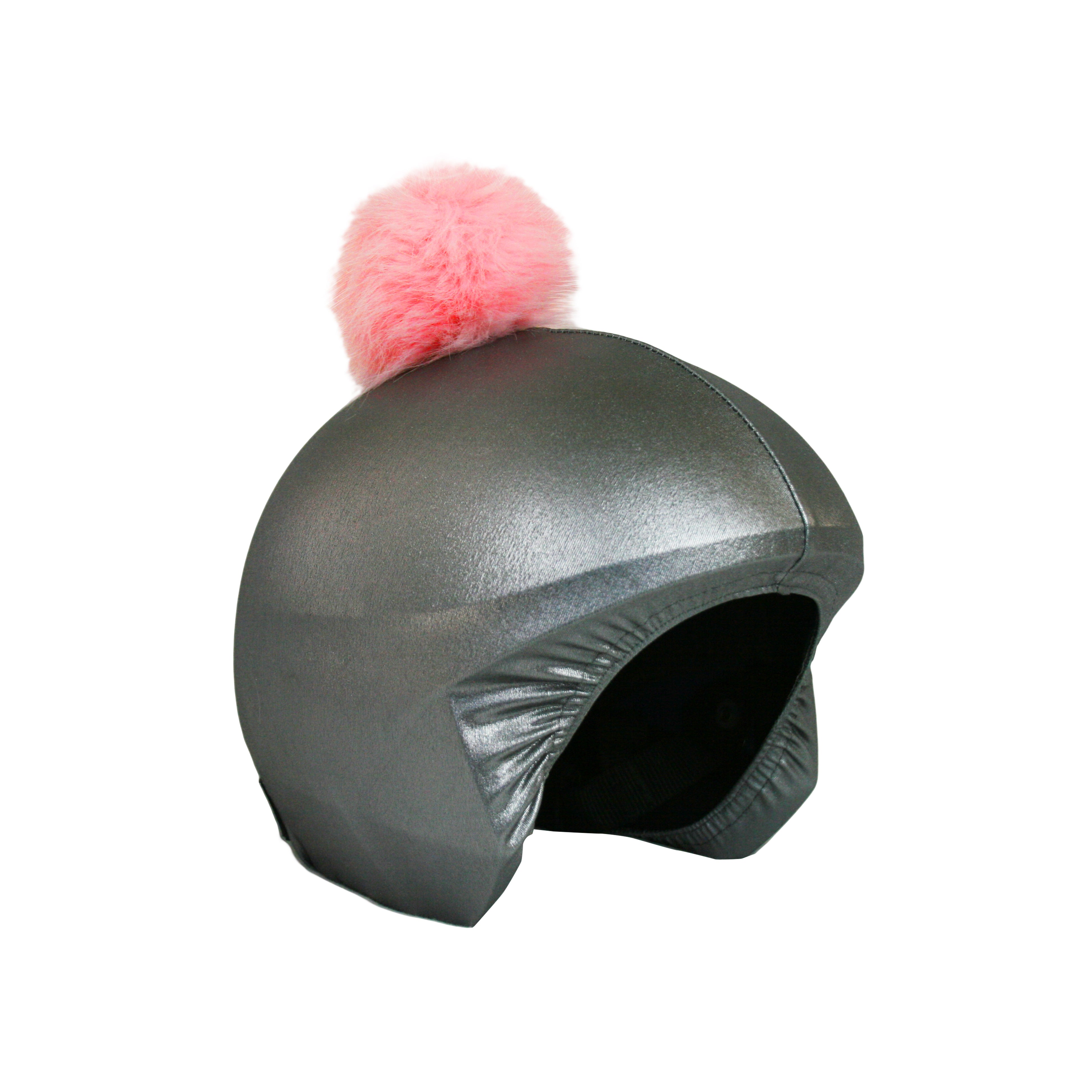 Coolcasc Grey Pink Pon Pon Helmet Cover