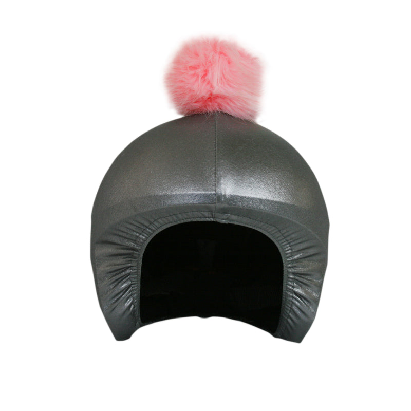 Coolcasc Grey Pink Pon Pon Helmet Cover