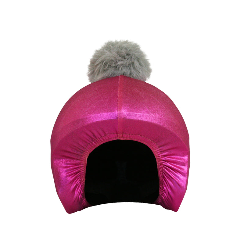Coolcasc Pink Grey Pon Pon Helmet Cover