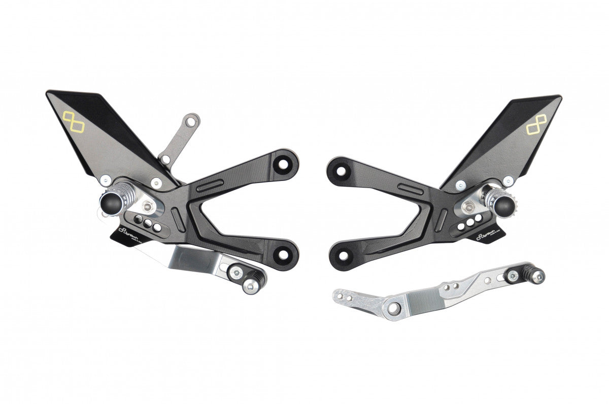 Lightech 2015+ Yamaha YZF-R1 Standard And Reverse Shift Rearsets & Folding Foot Pegs