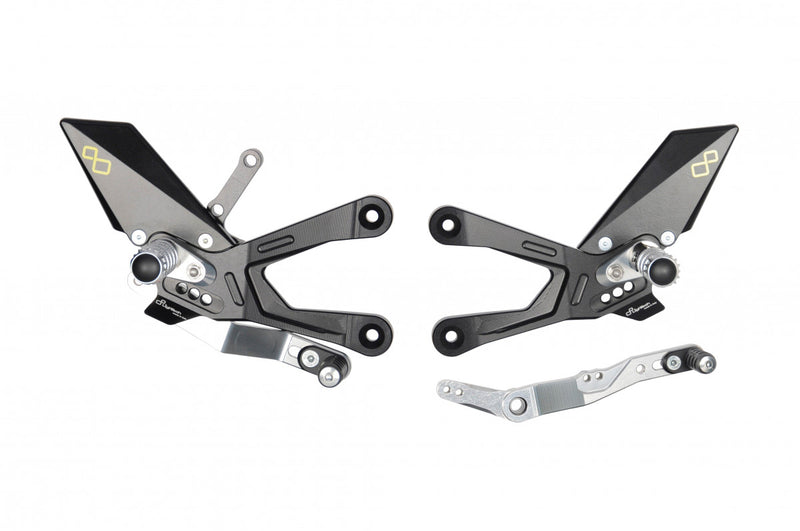 Lightech 2015+ Yamaha YZF-R1 Standard And Reverse Shift Rearsets & Folding Foot Pegs