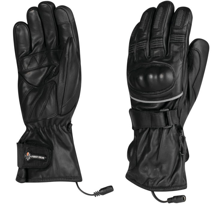 FirstGear Ultimate Touring Men's Leather Heated I-Touch Motorcycle Gloves (S - 2XL)