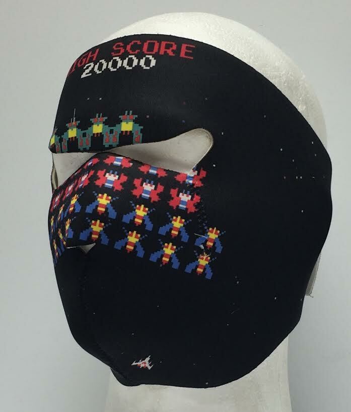 Galaga Atari Protective Neoprene Full Face Ski Mask