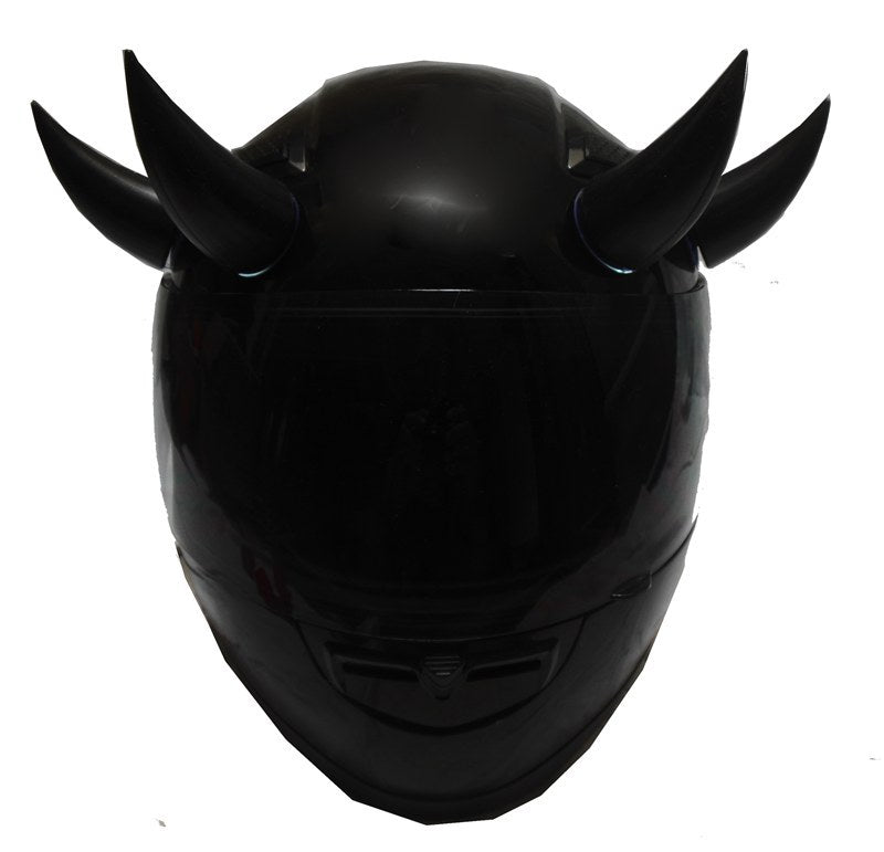 full face motorcycle helmet with horns WOOXGEHM Black for Helmet, Decoration Rubber Devil Horn for Bike, Motorcycle, Electric Car, Scooter, Skiing and Skating Helmets (This Product Contains One Black Horns Only) : Automotive Innovative magnetic attachment Horns Black Riding Helmet Matte