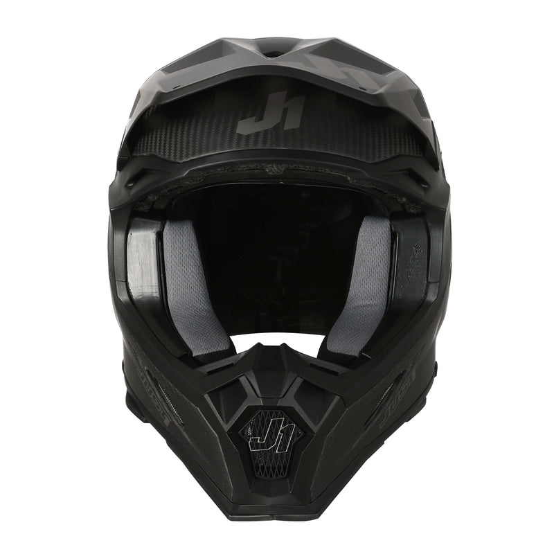 Just 1 J22 Flat Black Trans Carbon Fiber MX Off Road Motorcycle Helmet