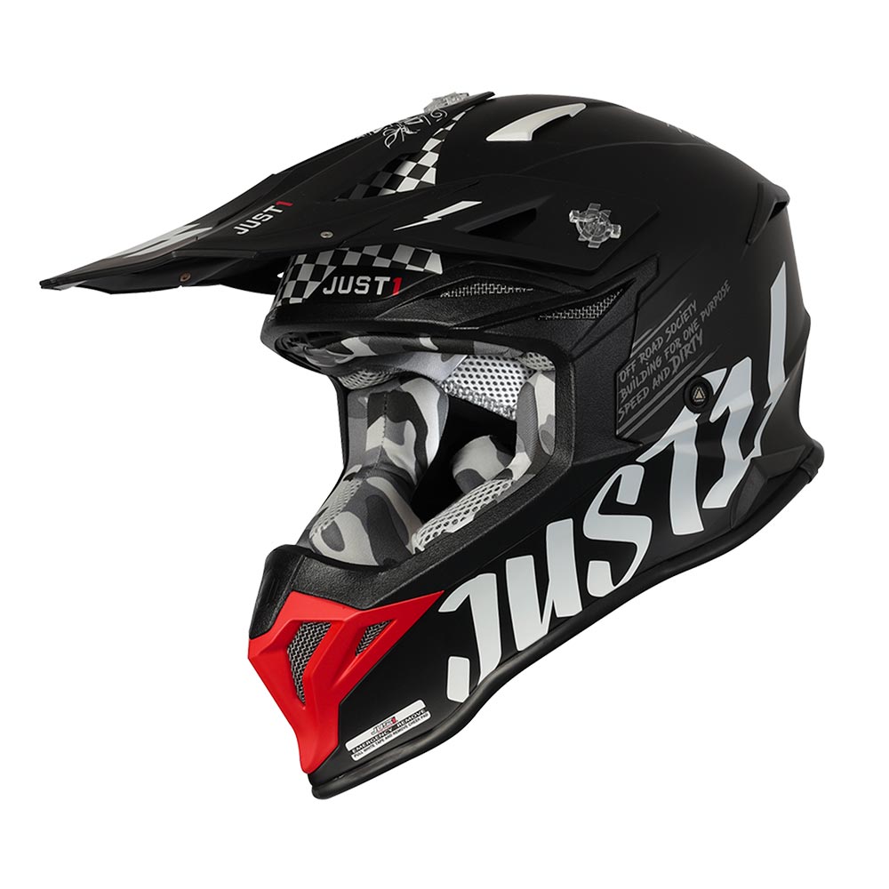Just1 J39 Rock Black ABS MX Helmet (XS-XXL)