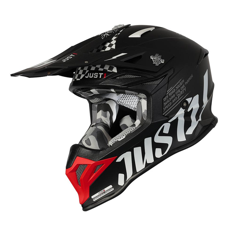 Just1 J39 Rock Black ABS MX Off Road Motorcycle Helmet (XS-XXL)