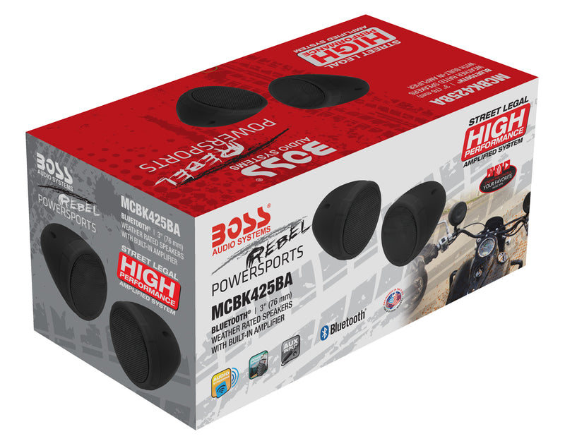 Boss Audio Systems® 600-Watt Bluetooth 3" Speaker Kit Black, Built-in Amp