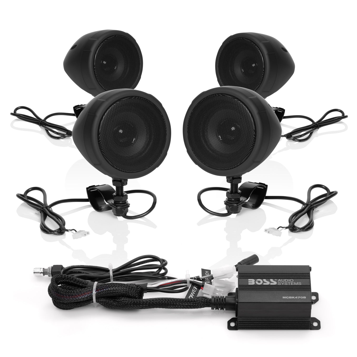 Boss Audio Systems MCBK470B 1,000-Watt Bluetooth 3" Speaker Kit Black
