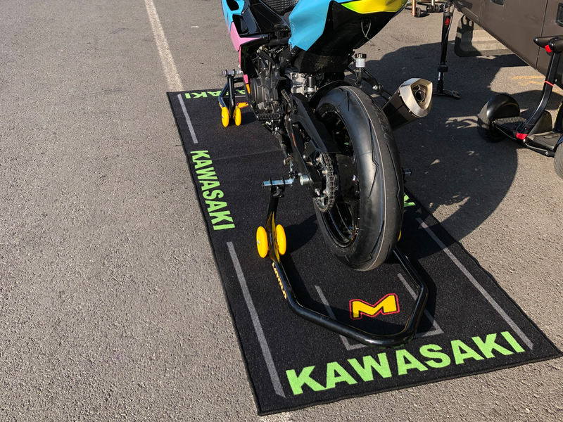 Moto-D Kawasaki Large Motorcycle Garage and Track Floor Mat