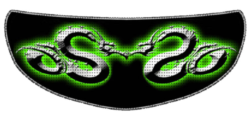 Skullskins Green Metal Dragon Motorcycle Helmet Shield Sticker