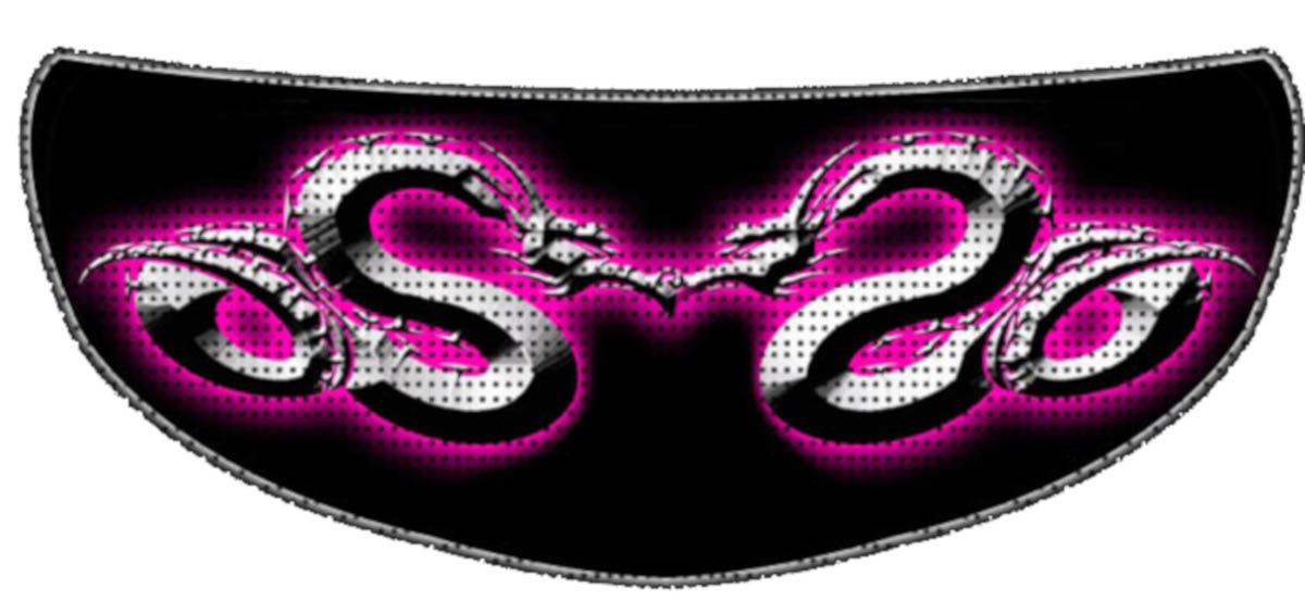 Skullskins Pink Metal Dragon Motorcycle Helmet Shield Sticker