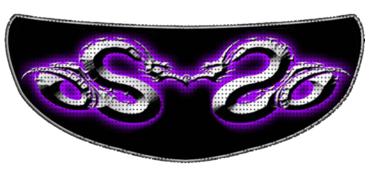 Skullskins Purple Metal Dragon Motorcycle Helmet Shield Sticker