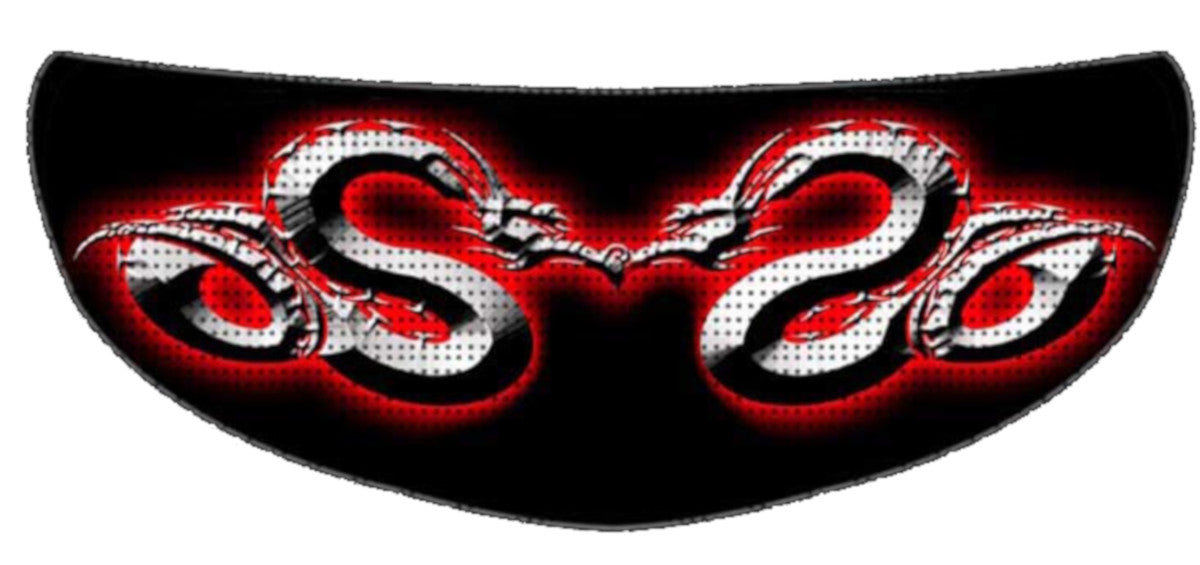 Skullskins Red Metal Dragon Motorcycle Helmet Shield Sticker