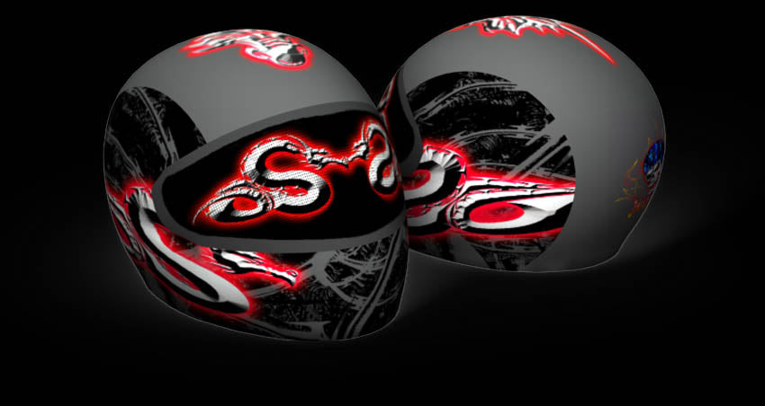 Skullskins Red Metal Dragon Full Face Motorcycle Helmet Cover