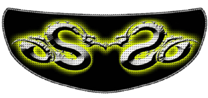 Skullskins Yellow Metal Dragon Motorcycle Helmet Shield Sticker