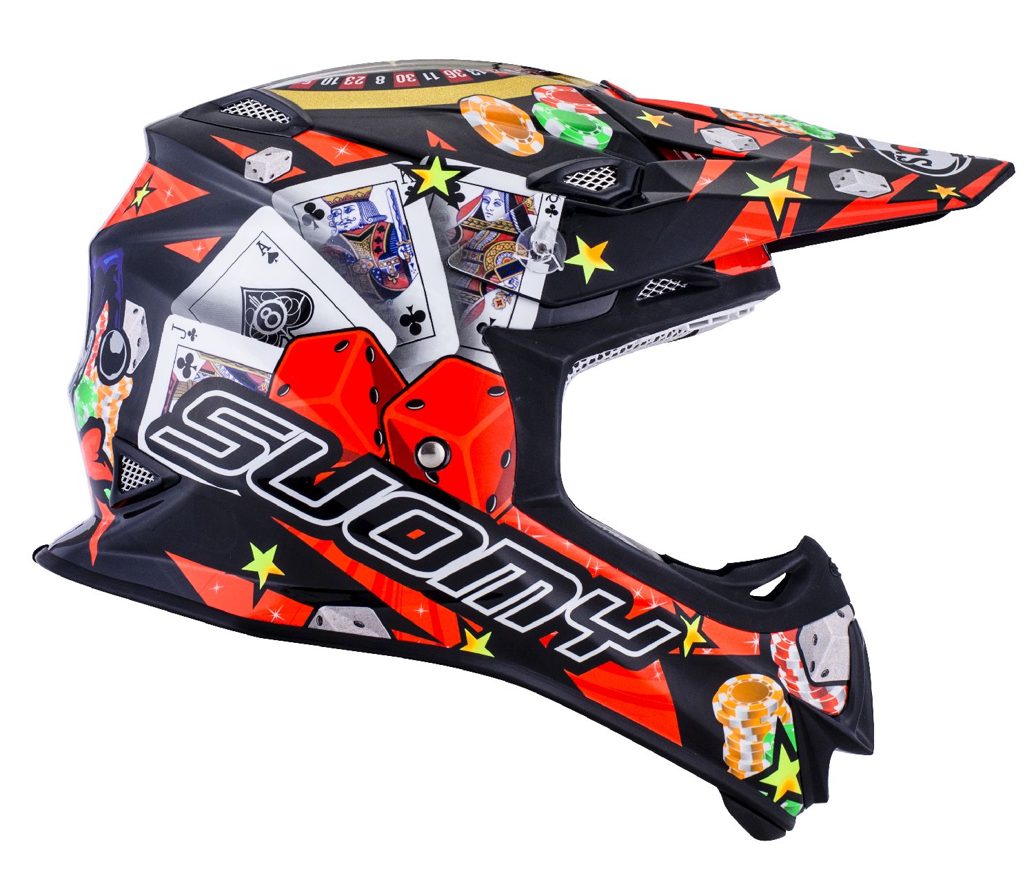 colorful jackey motorcycle helmet Suomy MX Jump Jackpot Off Road Motorcycle Helmet (XS