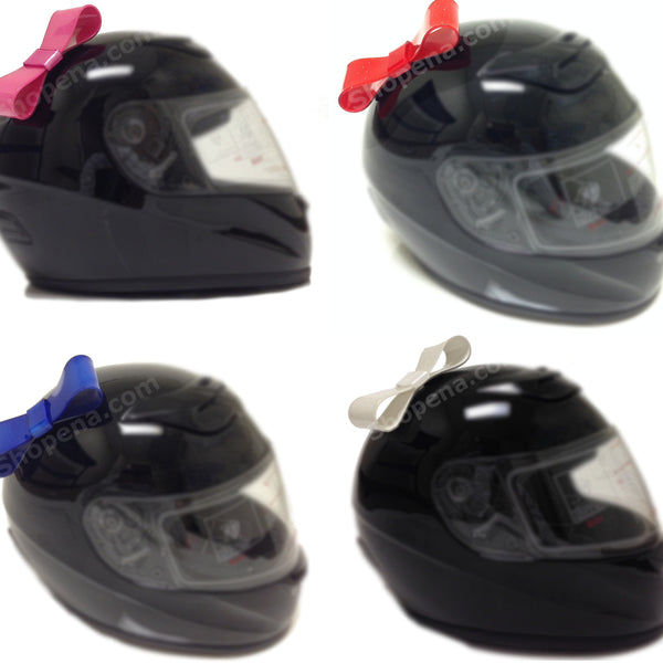 girl motorcycle helmet bow Stick On Motorcycle Helmet Bow (4 Colors)