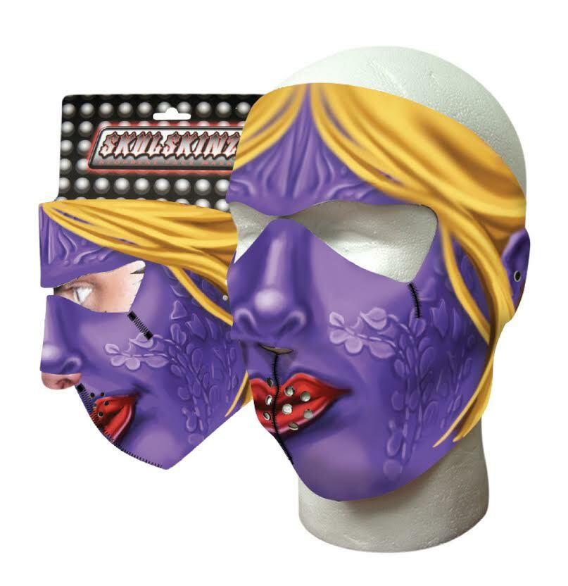 Purple Monster Woman Protective Neoprene Full Face Ski Mask