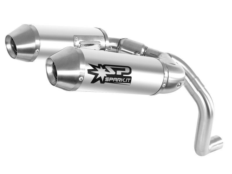 Spark 2011-2013 Ducati Monster 1100 EVO High Double Round Carbon Semi-Full Exhaust System