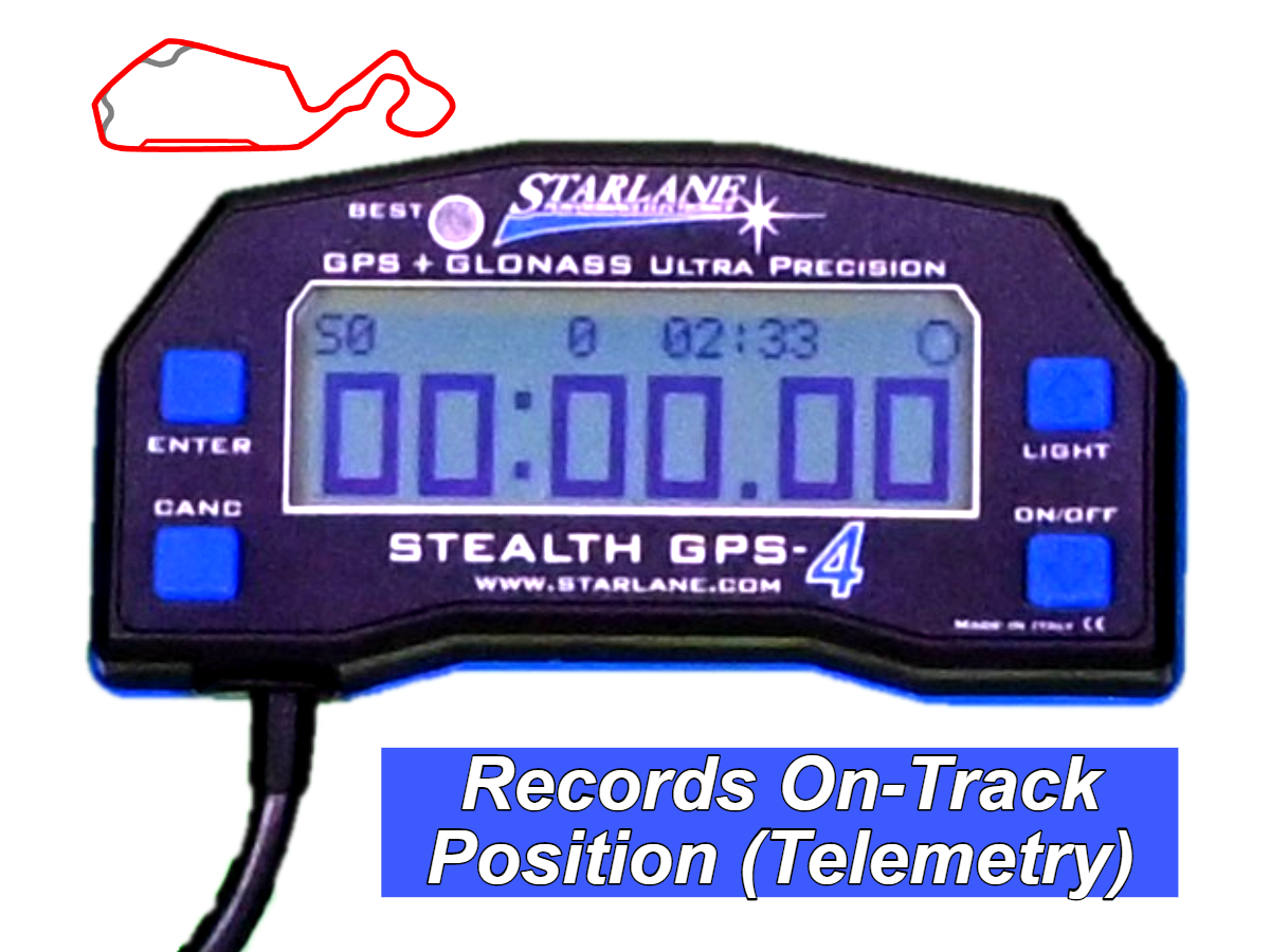 Starlane Stealth GPS-4 Lite Position Logger Race Motorcycle Lap Timer 