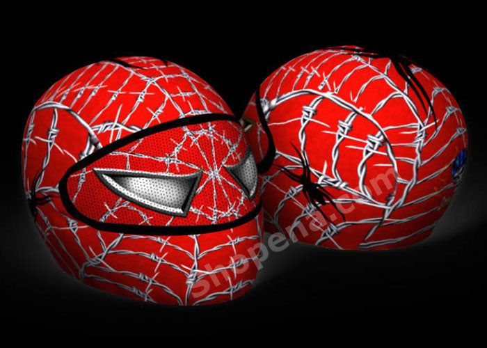 Skullskins Spider-Man Wired Web Red Full Face Motorcycle Helmet Cover