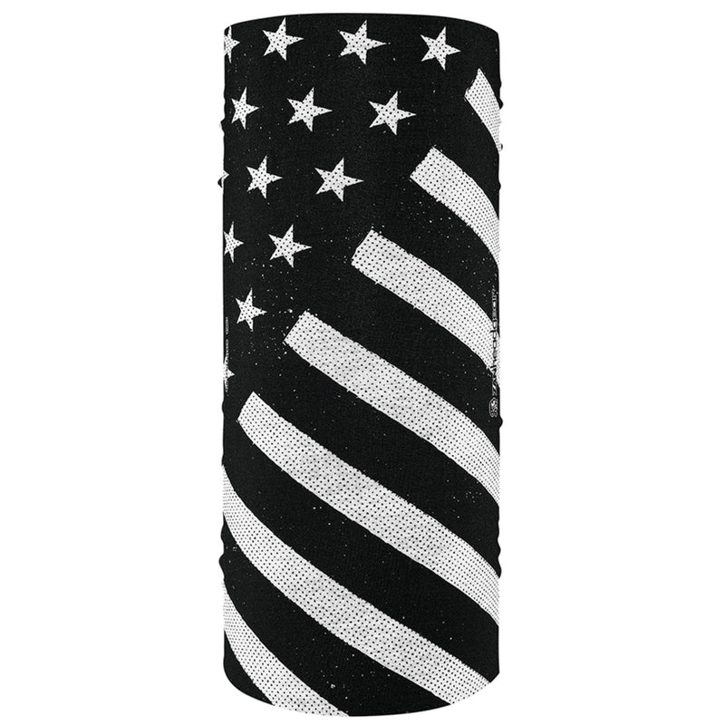 Zanheadgear Polyester Motley Tube® Black & White Flag Face Mask