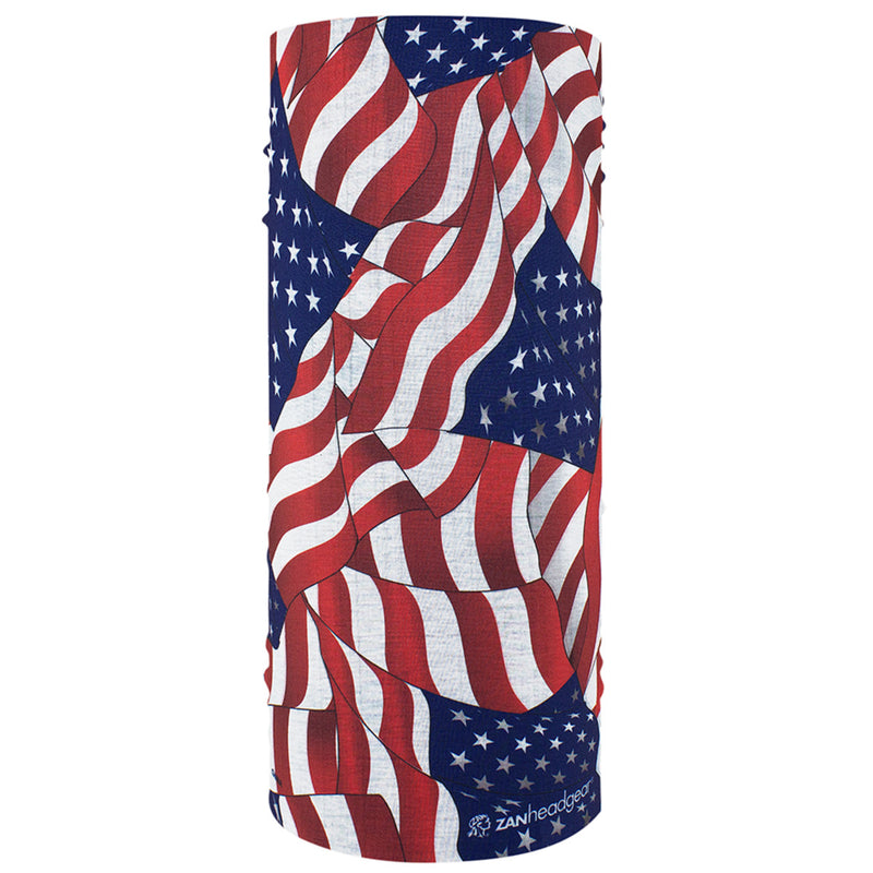 Zanheadgear Polyester Motley Tube® Wavy American Flag Face Mask