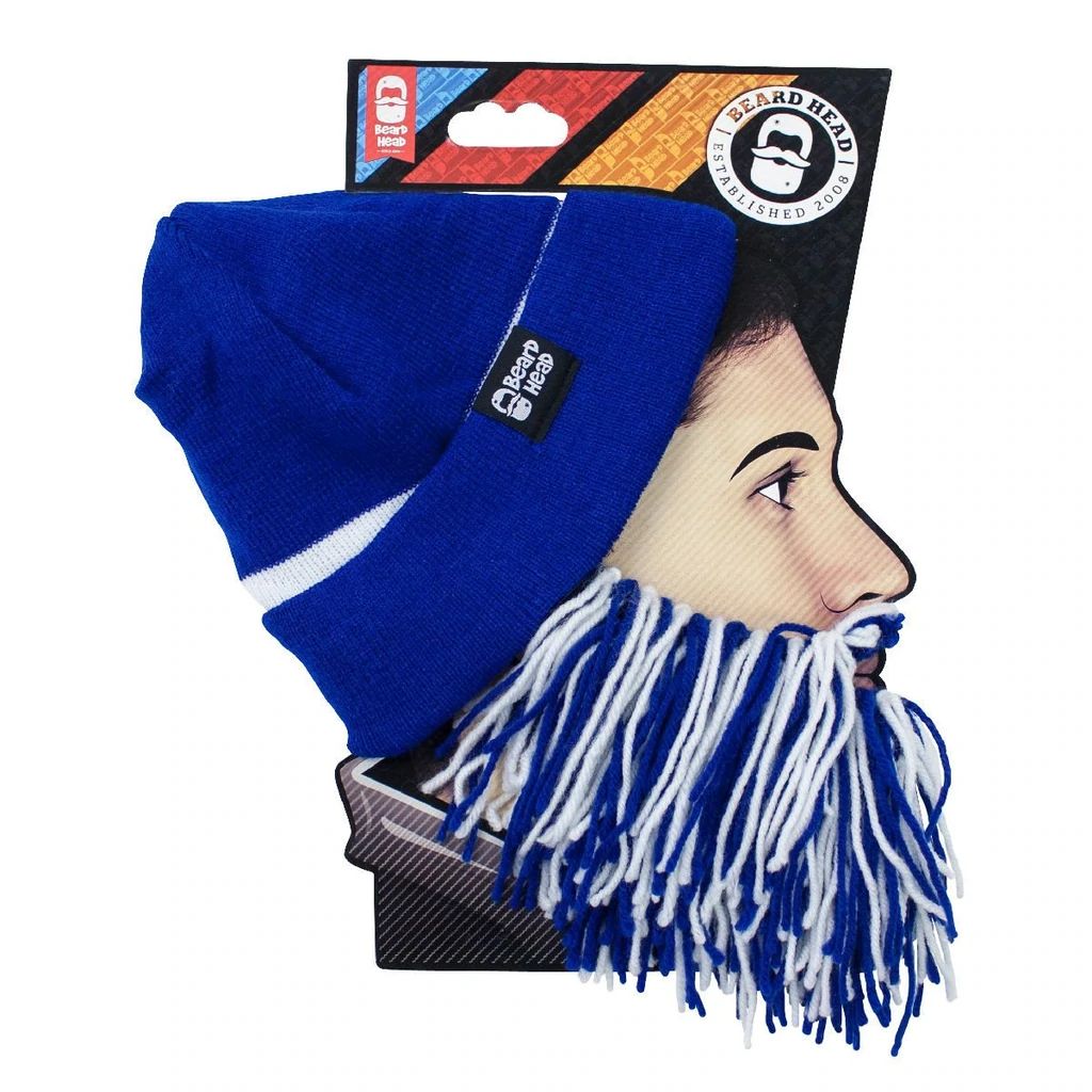 Beard Head Indianapolis Colts Colors Barbarian Bearded Face Mask & Hat
