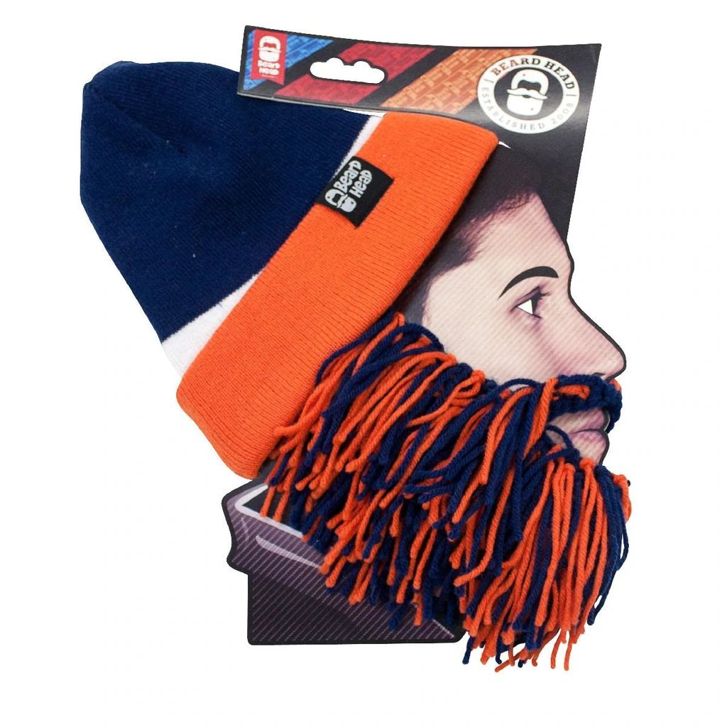 Beard Head Chicago Bears Colors Barbarian Bearded Face Mask & Hat