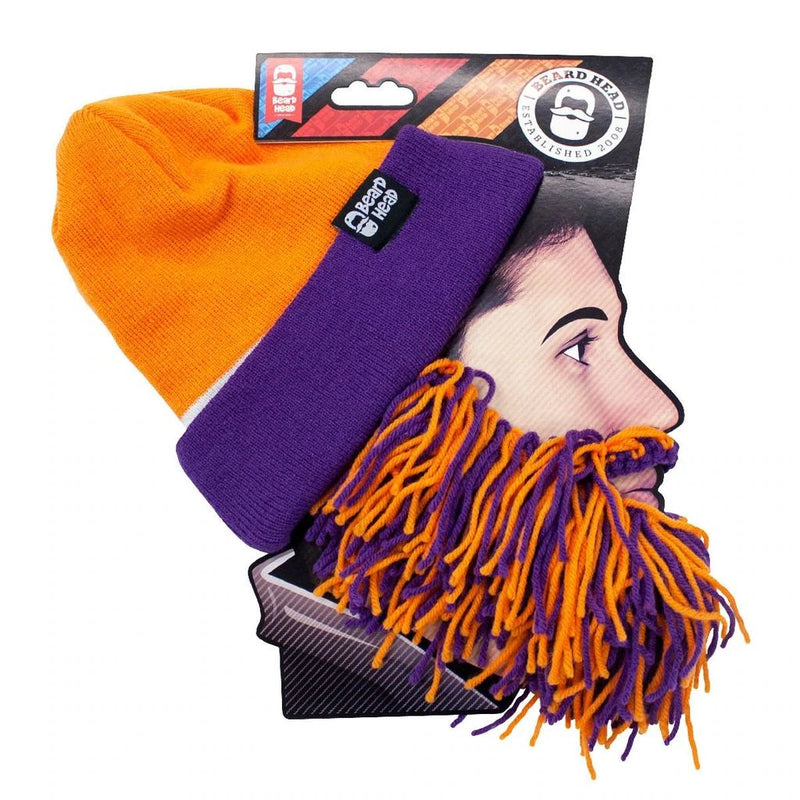 Beard Head Clemson Tigers Colors Barbarian Bearded Face Mask & Hat